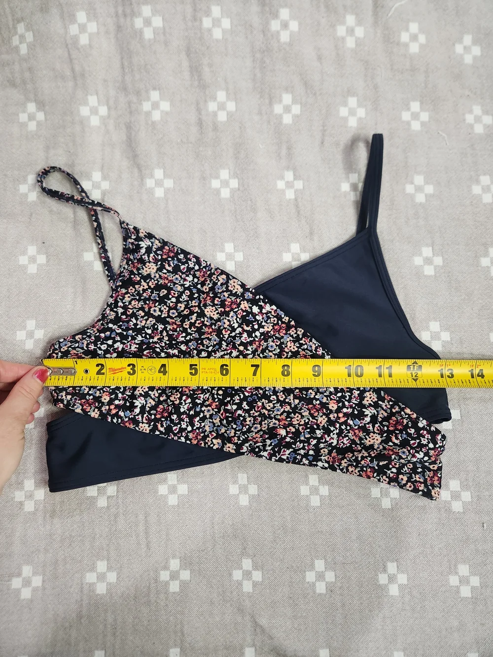 Abercrombie Floral & Navy bikini top kids 15 16